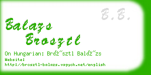 balazs brosztl business card